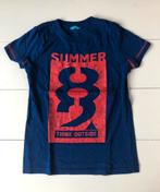 blauw t-shirt Hema 134 140 print Summer 82 Camp Outside, Kinderen en Baby's, Kinderkleding | Maat 134, Jongen, Gebruikt, Ophalen of Verzenden