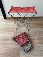 Lot de 2 tabourets repliables pour camping / pêche vintage, Ophalen of Verzenden, Zo goed als nieuw, Campingstoel