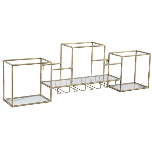 WANDREK metaal goudkleurig voor glazen en flessen 117 cm, Huis en Inrichting, Woonaccessoires | Wandplanken en Boekenplanken, Nieuw