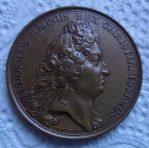 Penning Louis XIV - De Liga van Augsburg - 1688, Postzegels en Munten, Penningen en Medailles, Brons, Verzenden