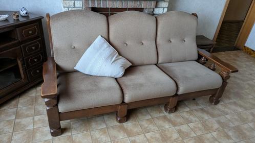 Gratis 3-zit zetel, Huis en Inrichting, Zetels | Zetels, Gebruikt, Rechte bank, Driepersoons, Hout, Ophalen