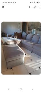 Hoekzetel met poef, Huis en Inrichting, Zetels | Complete zithoeken, Ophalen, Gebruikt, Stof