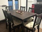 Table et chaises, Maison & Meubles, Tables | Tables à manger, Comme neuf, 100 à 150 cm, Chêne, Rectangulaire
