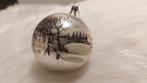 Boule de Noël ancienne en verre avec paysage hivernal, Comme neuf, Enlèvement ou Envoi