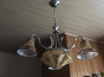 Vintage art deco beige gemarmerde opaline luster, Antiek en Kunst, Ophalen of Verzenden