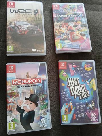 Jeux Nintendo: W2C,Monopoly, Mario Kart et Just Dance 2022 beschikbaar voor biedingen