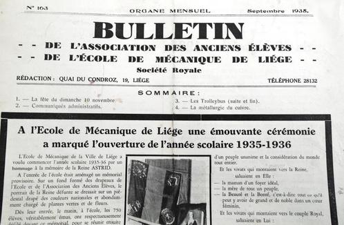 Bulletin: Anciens Élèves/École de Mécanique de Liège - 1935, Boeken, Tijdschriften en Kranten, Gelezen, Krant, Ophalen of Verzenden