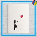 🟢 BANKSY Fille au ballon signé - avec certificat -, Antiquités & Art, Art | Lithographies & Sérigraphies, Enlèvement ou Envoi