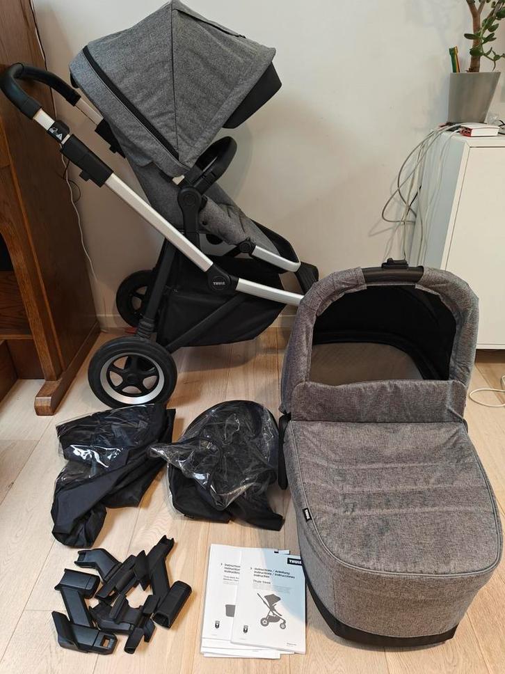 Thule sleek kinderwagen en reiswieg, Kinderen en Baby's, Kinderwagens en Combinaties, Gebruikt, Kinderwagen, Overige merken, Duowagen