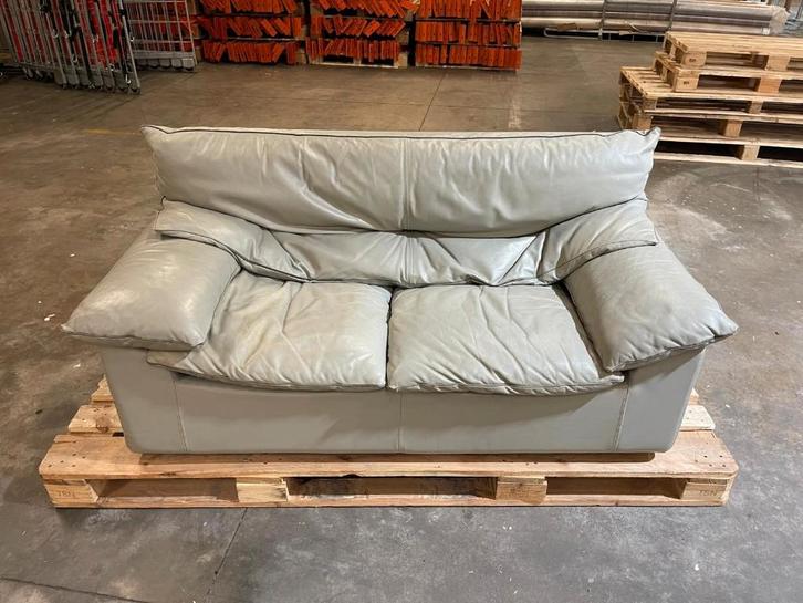 Twee-zit Lederen Bank, Huis en Inrichting, Zetels | Zetels, Gebruikt, Rechte bank, Tweepersoons, 150 tot 200 cm, 75 tot 100 cm