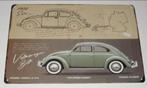 VOLKSWAGEN - VW : Metalen Bord Classic Volkswagen Kever, Collections, Marques automobiles, Motos & Formules 1, Envoi, Voitures