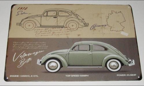VOLKSWAGEN - VW : Metalen Bord Classic Volkswagen Kever, Collections, Marques automobiles, Motos & Formules 1, Neuf, Voitures