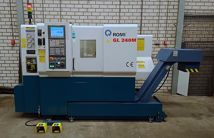 Romi GL240M, CNC draaibank met aangedreven gereedschap, Doe-het-zelf en Bouw, Draaibanken, Zo goed als nieuw, Metaaldraaibank