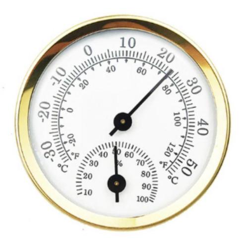 58mm Thermometer & Hygrometer Aluminium Huishouden Ø 5,8 cm, Audio, Tv en Foto, Weerstations en Barometers, Weerstation, Ophalen of Verzenden