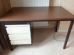 Vintage, retro metalen bureau met houten werkblad, Huis en Inrichting, Ophalen, Gebruikt, Bureau