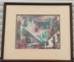 gouache abstrait signe marcel delmotte, Antiek en Kunst, Ophalen of Verzenden
