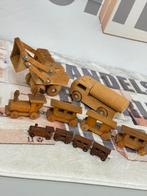 Vintage antiek hout houten Speelgoed trein truck shovel wood, Ophalen of Verzenden