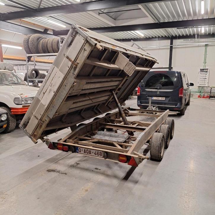 kipper 3500 kg - 3 asser - ALU oprijplaten - 4x2 meter, Auto diversen, Aanhangers en Bagagewagens, Gebruikt, Ophalen