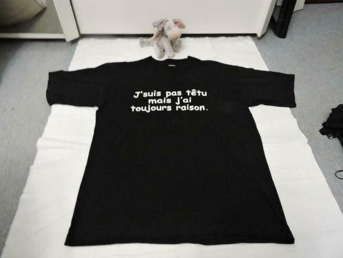 AMUSANT ! T-shirt original, noir avec texte NEUF, Kleding | Heren, T-shirts, Nieuw, Zwart, Ophalen of Verzenden