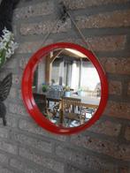 miroir vintage en plastique rouge Ø30cm, Antiquités & Art, Rond, Enlèvement