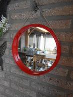 miroir vintage en plastique rouge Ø30cm, Rond, Enlèvement