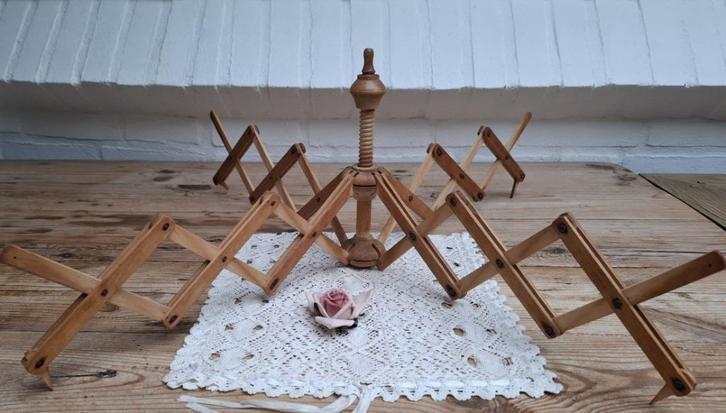 Oude brocante houten garenwinder , voet ontbreekt, Antiek en Kunst, Curiosa en Brocante, Ophalen of Verzenden