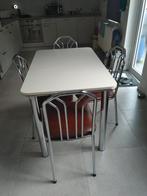 Keukentafel 110 x70 x75 4 stoelen inox, Huis en Inrichting, Ophalen, Zo goed als nieuw