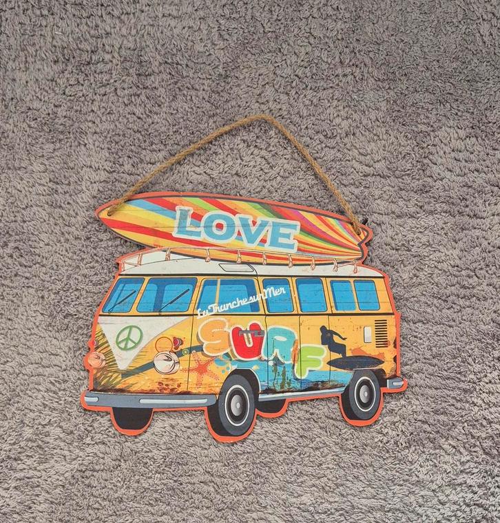 Plaque déco vintage combi Volkswagen, Huis en Inrichting, Woonaccessoires | Wanddecoraties, Nieuw, Ophalen of Verzenden
