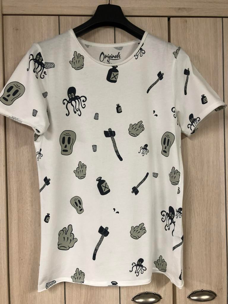T-shirt : Jack & Jones : taille M, Enlèvement ou Envoi, Comme neuf, Blanc, Taille 48/50 (M)