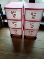 2 Ladenkasten op wieltjes Hello Kitty, Kinderen en Baby's, Kinderkamer | Commodes en Kasten, Kast, Gebruikt, Minder dan 50 cm