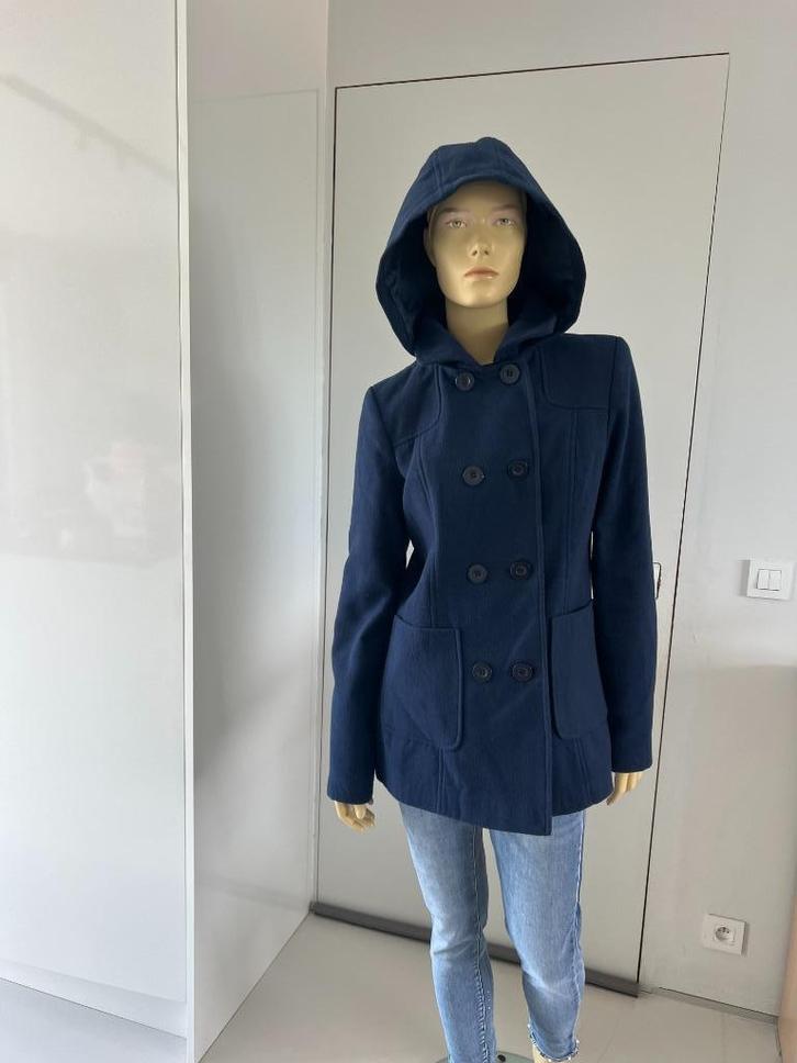 jas bel & bo 40, Kleding | Dames, Jassen | Winter, Zo goed als nieuw, Maat 38/40 (M), Blauw, Ophalen of Verzenden