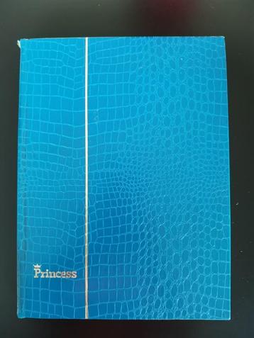 Blauw croco postzegelalbum Princess - 30 zwarte pagina's beschikbaar voor biedingen
