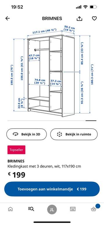 Brimnes kleerkast beschikbaar voor biedingen