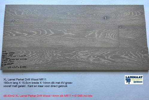 48,43m2 XXL Lamel Parket Drift Wood Grijs 14mm NR11 = €1395, Maison & Meubles, Ameublement | Revêtements de sol, Neuf, Parquet