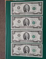 4x 2 dollars USA 1976 jaar set, Postzegels en Munten, Bankbiljetten | Amerika, Ophalen of Verzenden, Noord-Amerika, Setje