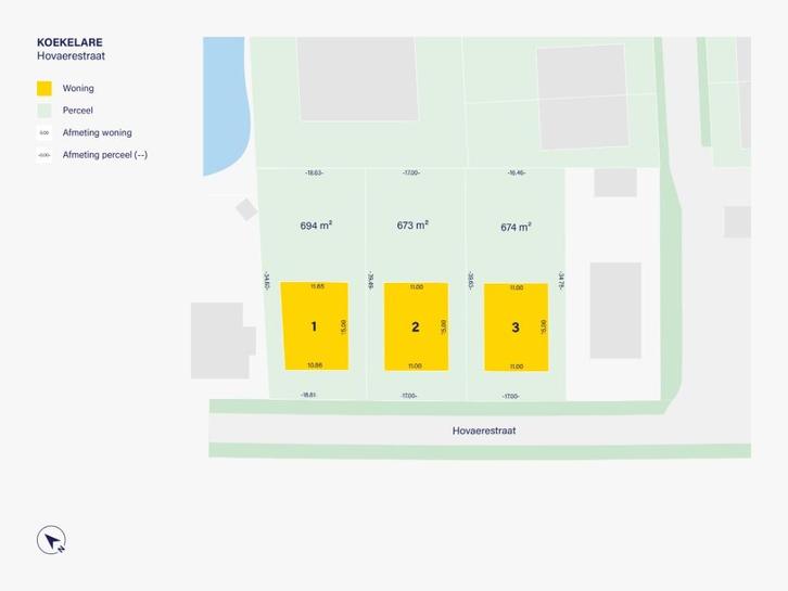 Villaperceel lot 2 te koop te Koekelare, Immo, Gronden en Bouwgronden, 500 tot 1000 m²