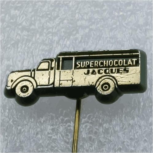 SP0753 Speldje Superchocolat Jacques goud op groen, Collections, Broches, Pins & Badges, Utilisé, Enlèvement ou Envoi