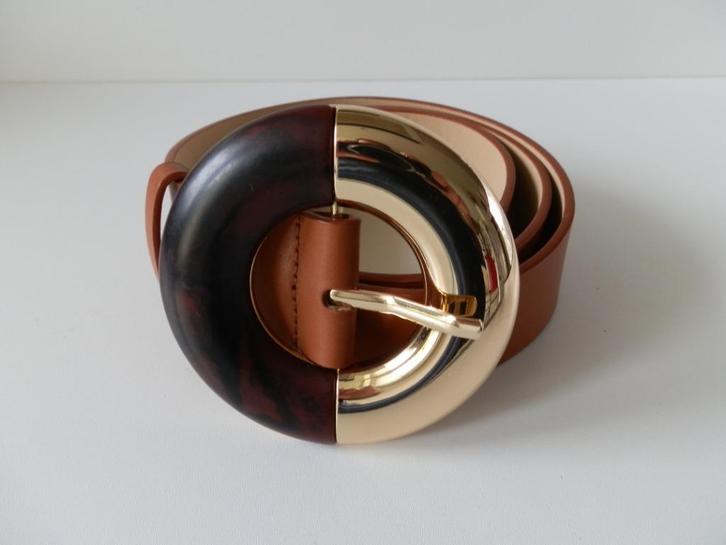 Caroline Biss riem. Vintage., Kleding | Dames, Riemen en Ceinturen, Zo goed als nieuw, 100 cm of meer, 3 tot 5 cm, Bruin, Echt leder