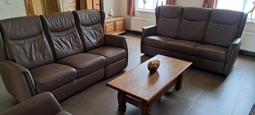 salon, Huis en Inrichting, Zetels | Complete zithoeken, Gebruikt, Leer, Ophalen