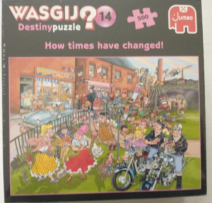 * Puzzel Wasgij Destiny 14: How times have changed! - nieuw, Hobby en Vrije tijd, Denksport en Puzzels, Nieuw, Legpuzzel, 500 t/m 1500 stukjes