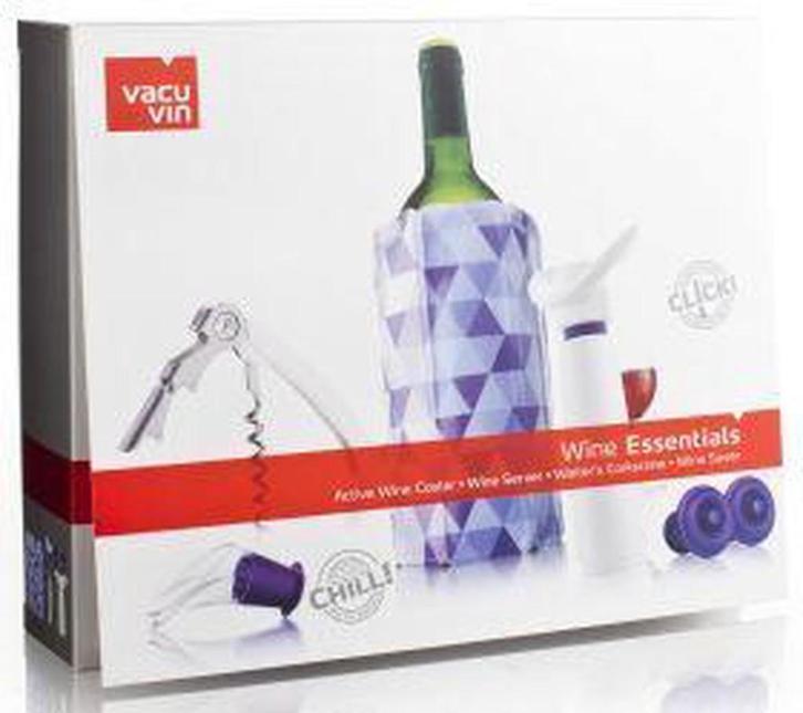 Wine Essentials Gift Set 6-delig |  Paars – wit | Vacu Vin, Collections, Vins, Neuf, Autres types, Autres régions, Enlèvement ou Envoi