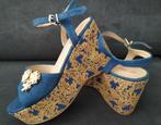 Sandales à talons compensées (39), Blauw, Gedragen, Sandalen of Muiltjes, Ophalen of Verzenden