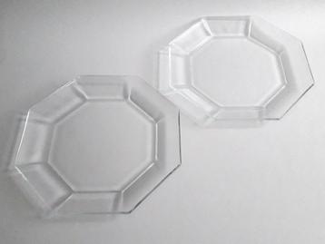 2 glazen schotels achthoekig - 18 cm - Arcoroc, Verre, Enlèvement, Utilisé, Balance ou Balances