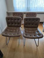 CHAISES EN CUIR VÉRITABLE 4 PIÈCES, Ophalen, Gebruikt, Leer