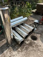 Kachelbuis Inox 7 stuks van 1m en 1 T-stuk maat 150mm, Doe-het-zelf en Bouw, Ophalen, Gebruikt