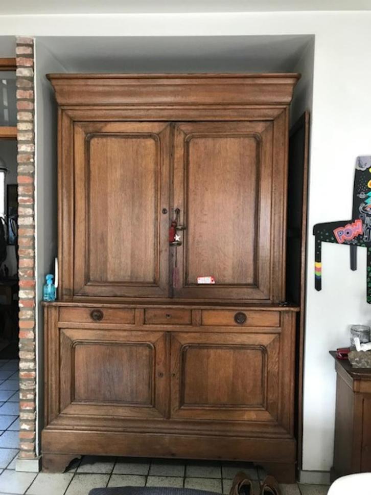 Antieke deux-corps kast Louis Philippe, Antiek en Kunst, Antiek | Meubels | Kasten, Ophalen