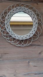 Miroir en rotin blanc vintage, Ophalen of Verzenden, Gebruikt