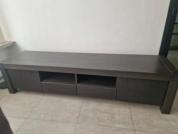 Massief eiken TV-meubel, zwart beschikbaar voor biedingen