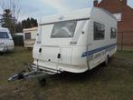 mooie Hobby 460,frans bed,wc,douche,service luik,fietsrek+t, Caravans en Kamperen, Overige typen, Hobby, Bedrijf, 4 tot 5 meter