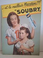 Oud reclamebord Soubry macaroni Roeselare 1956, Verzamelen, Ophalen of Verzenden, Zo goed als nieuw, Reclamebord